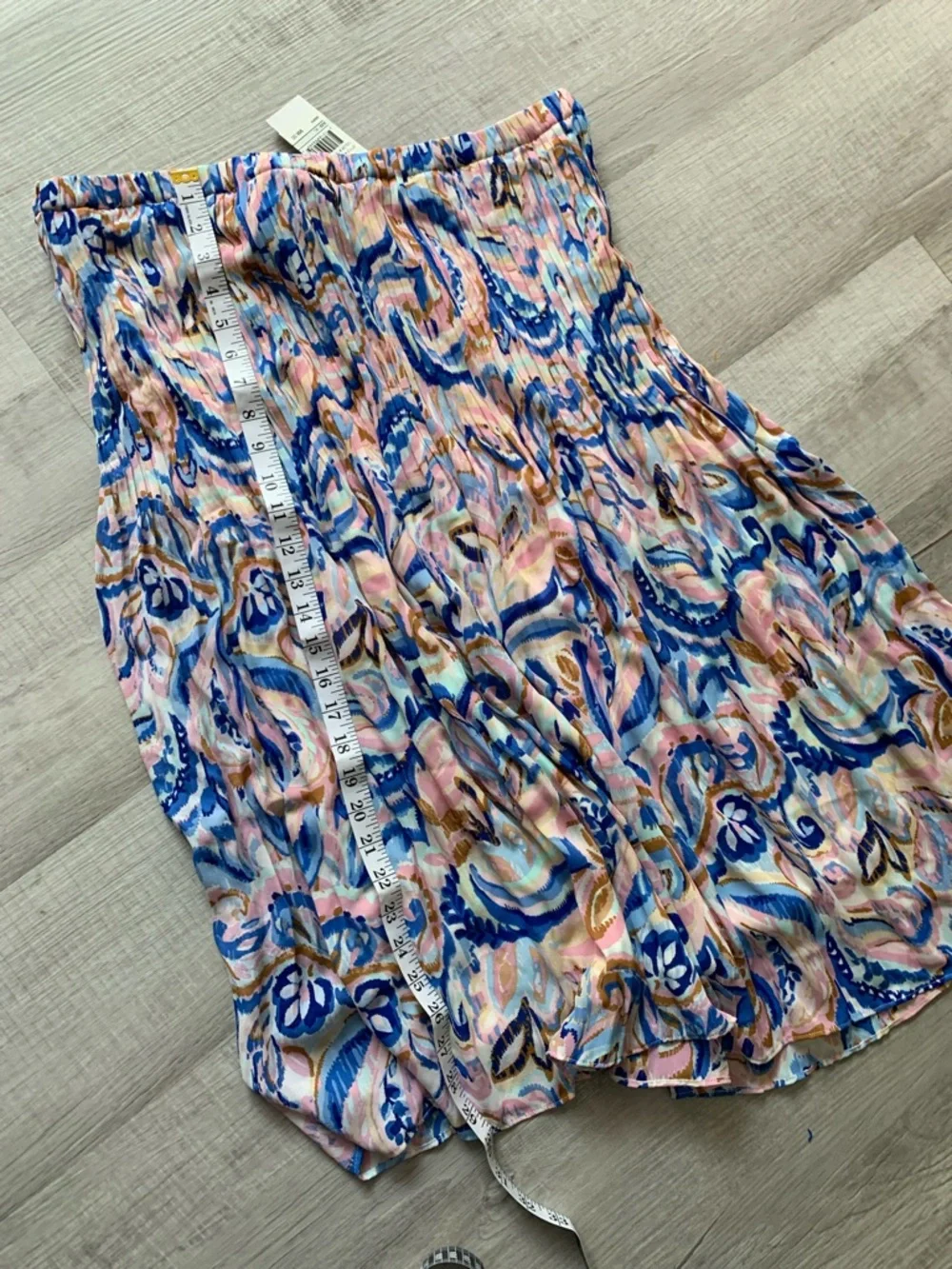 NWT Ninety Clothing Company Blue and Pink Paisley Skirt, Size XL. - Picture 8 of 9